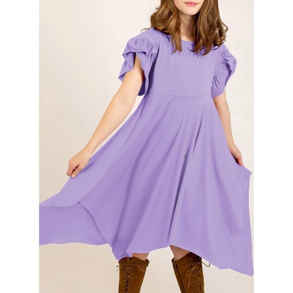 Tween Girls' Elegant Summer High Low Dress - Sizes 4 to 15, Soft Comfort - Picture 4 of 5